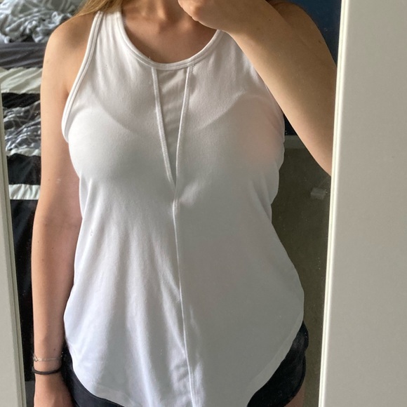 White Racerback Athletic Tank Top - Picture 1 of 6